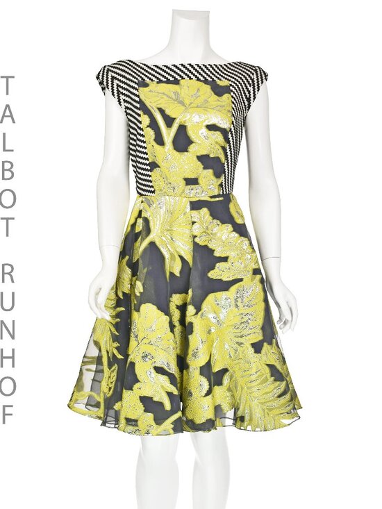 Talbot Runhoff Dresses & Skirts - TALBOT RUNHOF Fit & Flare Mini Dress, Yellow, Gray & Silver, SZ 8 NWT @ $2995